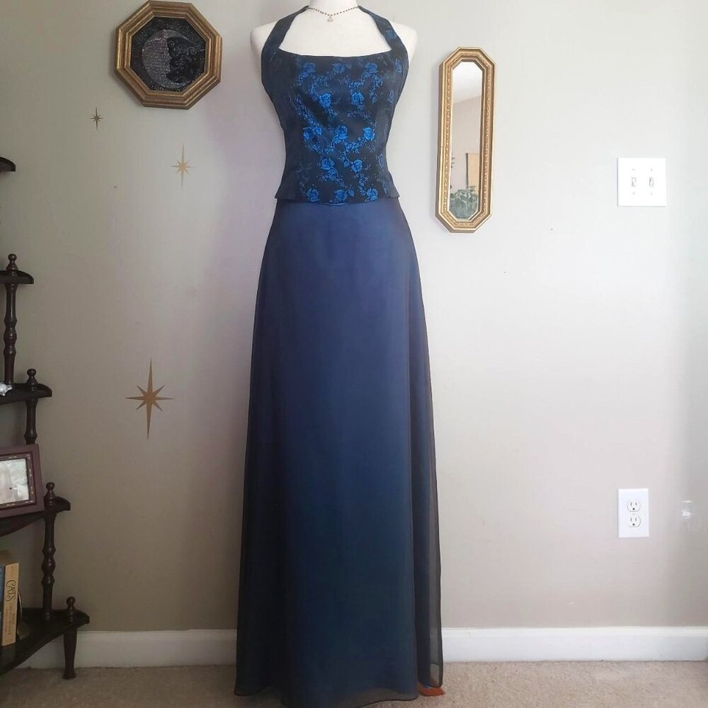 Zum Zum By Niki Livas 90s alt Two Piece Formal Dress Gown Vintage 11-12